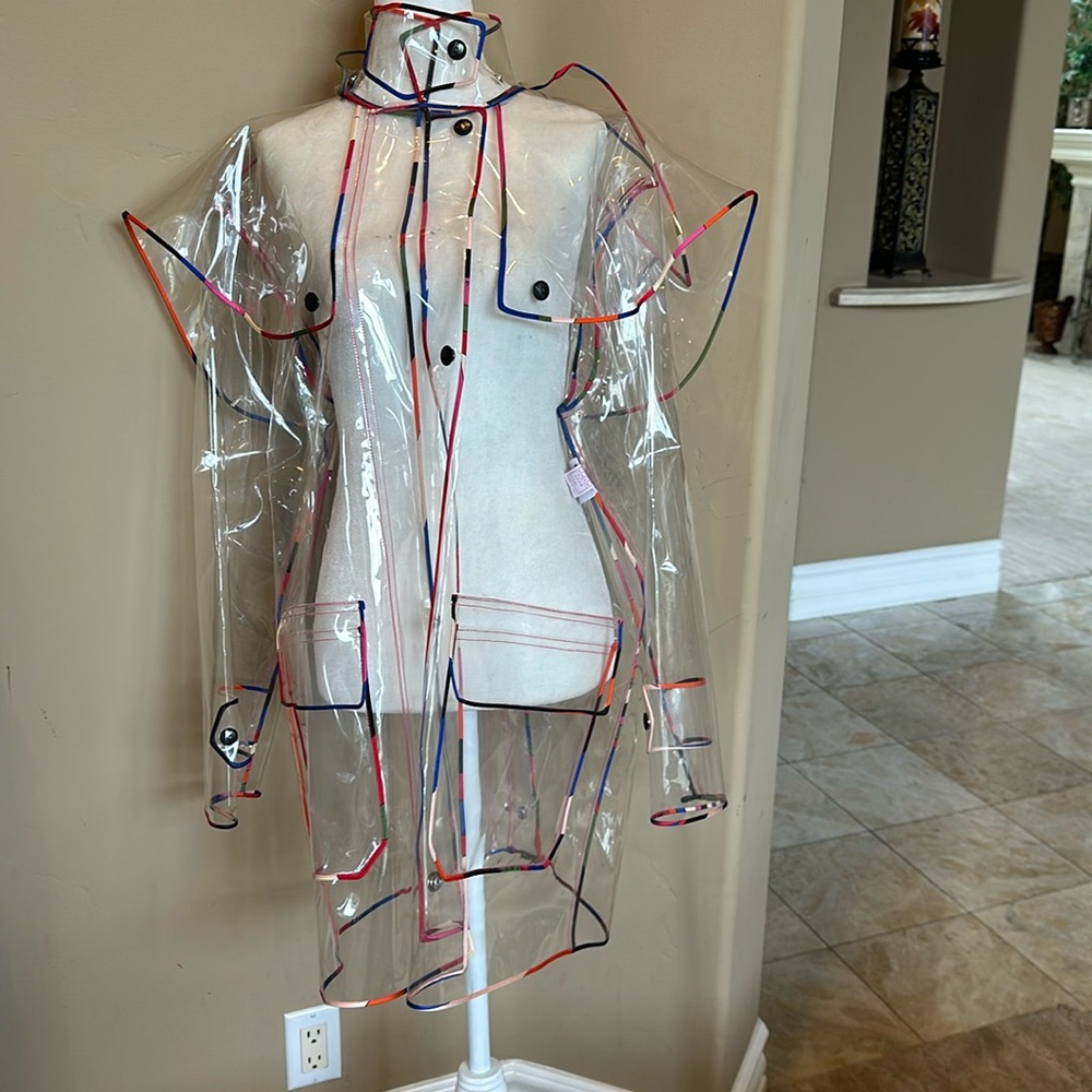 NWT Pucci clear raincoat with multicolor trim